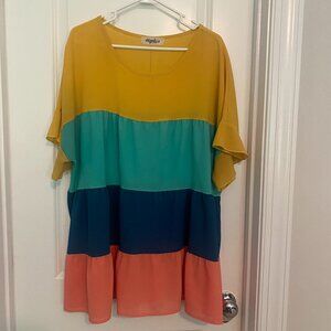 Tiered color block top